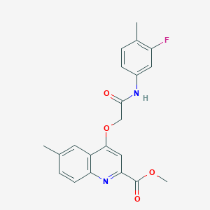 molecular formula C21H19FN2O4 B2541364 N-(4-ethylbenzyl)-2-(5-pyridin-4-yl-1,3,4-oxadiazol-2-yl)acetamide CAS No. 1358310-00-5