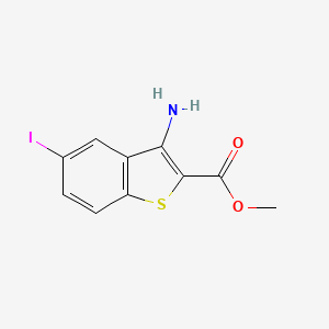 molecular formula C10H8INO2S B2541368 Methyl 3-amino-5-iodobenzothiophene-2-carboxylate CAS No. 2090987-68-9