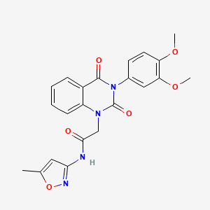 molecular formula C22H20N4O6 B2541369 2-[3-(3,4-二甲氧基苯基)-2,4-二氧代-3,4-二氢喹唑啉-1(2H)-基]-N-(5-甲基异恶唑-3-基)乙酰胺 CAS No. 899922-52-2