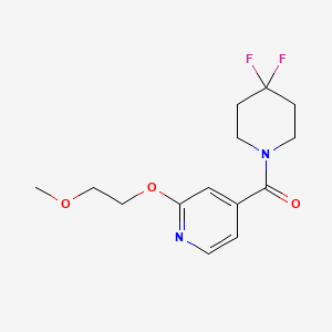 molecular formula C14H18F2N2O3 B2541374 (4,4-Difluoropiperidin-1-yl)(2-(2-methoxyethoxy)pyridin-4-yl)methanone CAS No. 2034447-06-6