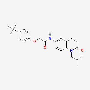 molecular formula C25H32N2O3 B2541375 2-(4-(tert-butyl)phenoxy)-N-(1-isobutyl-2-oxo-1,2,3,4-tetrahydroquinolin-6-yl)acetamide CAS No. 946221-12-1