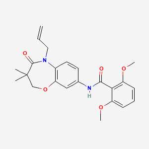 molecular formula C23H26N2O5 B2541378 N-(5-allyl-3,3-dimethyl-4-oxo-2,3,4,5-tetrahydrobenzo[b][1,4]oxazepin-8-yl)-2,6-dimethoxybenzamide CAS No. 921524-64-3