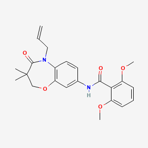 molecular formula C23H26N2O5 B2541378 N-(5-alil-3,3-dimetil-4-oxo-2,3,4,5-tetrahidrobenzo[b][1,4]oxazepín-8-il)-2,6-dimetoxi-benzamida CAS No. 921524-64-3