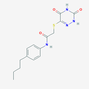 molecular formula C15H18N4O3S B254138 N-(4-butylphenyl)-2-[(3,5-dioxo-2,3,4,5-tetrahydro-1,2,4-triazin-6-yl)sulfanyl]acetamide 