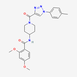 molecular formula C24H27N5O4 B2541385 2,4-dimethoxy-N-(1-(1-(p-tolyl)-1H-1,2,3-triazole-4-carbonyl)piperidin-4-yl)benzamide CAS No. 1251630-88-2