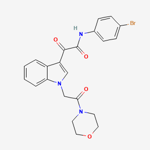 molecular formula C22H20BrN3O4 B2541386 N-(4-溴苯基)-2-(1-(2-吗啉-2-氧代乙基)-1H-吲哚-3-基)-2-氧代乙酰胺 CAS No. 872857-26-6