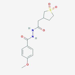 molecular formula C14H18N2O5S B254140 N'-[(1,1-dioxidotetrahydro-3-thienyl)acetyl]-4-methoxybenzohydrazide 