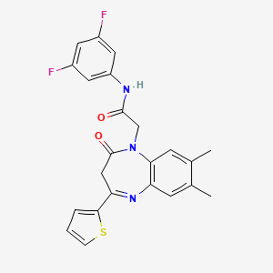 molecular formula C23H19F2N3O2S B2541400 N-(3,5-difluorophenyl)-2-[7,8-dimethyl-2-oxo-4-(2-thienyl)-2,3-dihydro-1H-1,5-benzodiazepin-1-yl]acetamide CAS No. 1251572-74-3