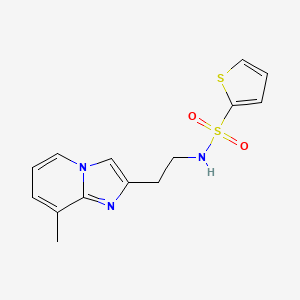 molecular formula C14H15N3O2S2 B2541401 N-(2-(8-methylimidazo[1,2-a]pyridin-2-yl)ethyl)thiophene-2-sulfonamide CAS No. 868979-12-8