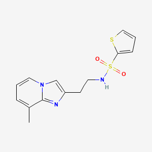 molecular formula C14H15N3O2S2 B2541401 N-[2-(8-Methylimidazo[1,2-a]pyridin-2-yl)ethyl]thiophen-2-sulfonamid CAS No. 868979-12-8