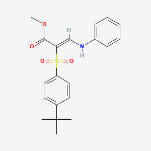 molecular formula C20H23NO4S B2541403 メチル (2Z)-3-アニリノ-2-[(4-tert-ブチルフェニル)スルホニル]アクリレート CAS No. 1327171-82-3