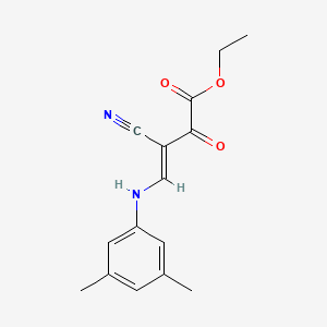 molecular formula C15H16N2O3 B2541405 Ethyl 3-cyano-4-(3,5-dimethylanilino)-2-oxo-3-butenoate CAS No. 338960-10-4