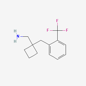 molecular formula C13H16F3N B2541407 1-[2-(Trifluorométhyl)benzyl]cyclobutyl-méthanamine CAS No. 1439900-15-8