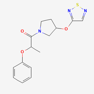 molecular formula C15H17N3O3S B2541408 2-Phenoxy-1-[3-(1,2,5-thiadiazol-3-yloxy)pyrrolidin-1-yl]propan-1-one CAS No. 2097912-91-7
