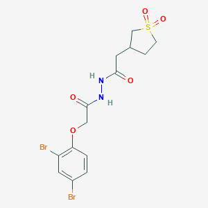 molecular formula C14H16Br2N2O5S B254141 2-(2,4-dibromophenoxy)-N'-[(1,1-dioxidotetrahydro-3-thienyl)acetyl]acetohydrazide 