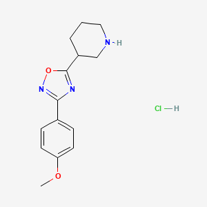 molecular formula C14H18ClN3O2 B2541417 盐酸3-(4-甲氧基苯基)-5-(哌啶-3-基)-1,2,4-恶二唑 CAS No. 851882-54-7