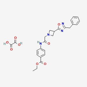 molecular formula C25H26N4O8 B2541418 4-(2-(3-(3-苄基-1,2,4-恶二唑-5-基)氮杂环丁-1-基)乙酰氨基)苯甲酸草酸盐 CAS No. 1351607-13-0