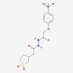 molecular formula C14H17N3O7S B254142 N'-[(1,1-dioxidotetrahydro-3-thienyl)acetyl]-2-(4-nitrophenoxy)acetohydrazide 