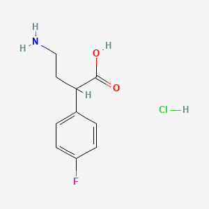 molecular formula C10H13ClFNO2 B2541421 4-Amino-2-(4-fluorophenyl)butanoic acid hydrochloride CAS No. 1909326-76-6