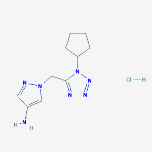 molecular formula C10H16ClN7 B2541426 盐酸1-[(1-环戊基-1H-1,2,3,4-四唑-5-基)甲基]-1H-吡唑-4-胺 CAS No. 2107525-34-6