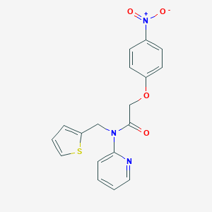 molecular formula C18H15N3O4S B254143 2-(4-nitrophenoxy)-N-(2-pyridinyl)-N-(2-thienylmethyl)acetamide 