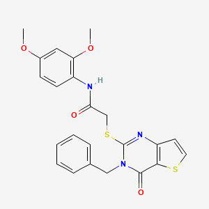molecular formula C23H21N3O4S2 B2541431 2-({3-苄基-4-氧代-3H,4H-噻吩并[3,2-d]嘧啶-2-基}硫代)-N-(2,4-二甲氧基苯基)乙酰胺 CAS No. 451468-39-6