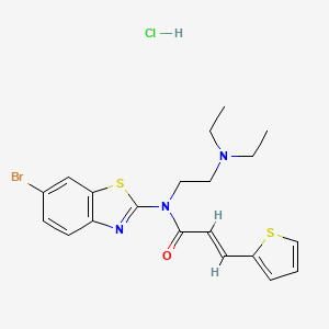 molecular formula C20H23BrClN3OS2 B2541433 (E)-N-(6-溴苯并[d]噻唑-2-基)-N-(2-(二乙氨基)乙基)-3-(噻吩-2-基)丙烯酰胺盐酸盐 CAS No. 1185243-17-7
