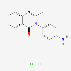 molecular formula C15H14ClN3O B2541437 3-(4-Amino-phenyl)-2-methyl-3H-quinazolin-4-one hydrochloride CAS No. 1185300-40-6