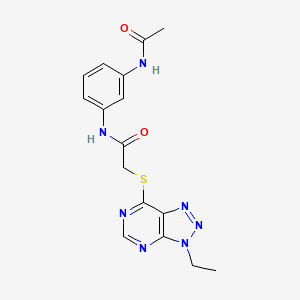 molecular formula C16H17N7O2S B2541443 N-(3-acetamidophenyl)-2-((3-ethyl-3H-[1,2,3]triazolo[4,5-d]pyrimidin-7-yl)thio)acetamide CAS No. 1058231-99-4