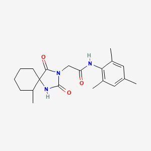 molecular formula C20H27N3O3 B2541448 N-mesityl-2-(6-methyl-2,4-dioxo-1,3-diazaspiro[4.5]decan-3-yl)acetamide CAS No. 561028-22-6