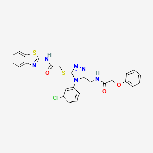 N-(benzo[d]thiazol-2-yl)-2-((4-(3-chlorophenyl)-5-((2-phenoxyacetamido)methyl)-4H-1,2,4-triazol-3-yl)thio)acetamide