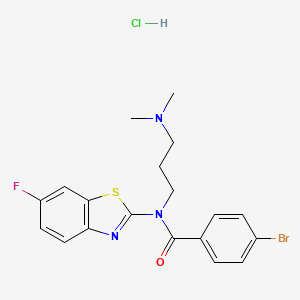 molecular formula C19H20BrClFN3OS B2541461 盐酸4-溴-N-(3-(二甲氨基)丙基)-N-(6-氟苯并[d]噻唑-2-基)苯甲酰胺 CAS No. 1217051-44-9