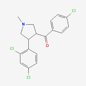molecular formula C18H16Cl3NO B2541470 (4-chlorophenyl)[4-(2,4-dichlorophenyl)-1-methyltetrahydro-1H-pyrrol-3-yl]methanone CAS No. 338750-34-8