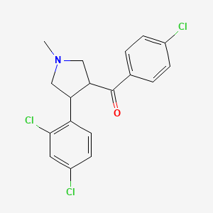 molecular formula C18H16Cl3NO B2541470 (4-氯苯基)[4-(2,4-二氯苯基)-1-甲基四氢-1H-吡咯-3-基]甲酮 CAS No. 338750-34-8