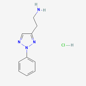 molecular formula C10H13ClN4 B2541471 2-(2-phenyl-2H-1,2,3-triazol-4-yl)ethan-1-amine hydrochloride CAS No. 1172491-02-9