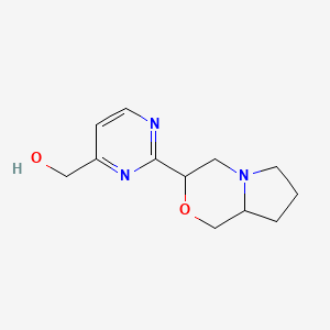 molecular formula C12H17N3O2 B2541473 (2-{hexahydro-1H-pyrrolo[2,1-c]morpholin-3-yl}pyrimidin-4-yl)methanol CAS No. 1502498-81-8