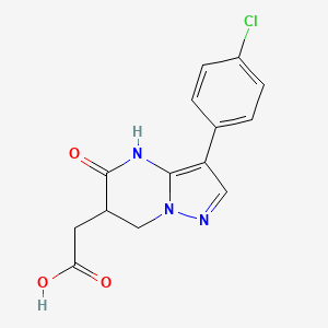 molecular formula C14H12ClN3O3 B2541480 2-(3-(4-Chlorophenyl)-5-oxo-4,5,6,7-tetrahydropyrazolo[1,5-a]pyrimidin-6-yl)acetic acid CAS No. 948010-42-2