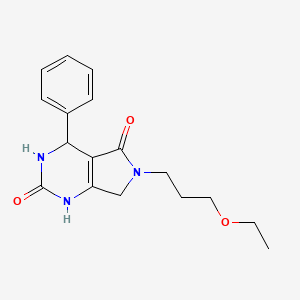 molecular formula C17H21N3O3 B2541483 6-(3-エトキシプロピル)-4-フェニル-1H,2H,3H,4H,5H,6H,7H-ピロロ[3,4-d]ピリミジン-2,5-ジオン CAS No. 923690-22-6