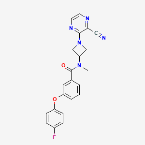 molecular formula C22H18FN5O2 B2541484 N-[1-(3-Cyanopyrazin-2-yl)azetidin-3-yl]-3-(4-fluorophenoxy)-N-methylbenzamide CAS No. 2380179-77-9