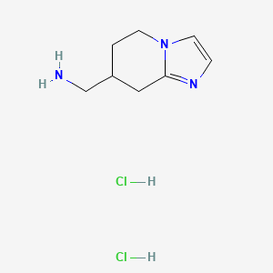 molecular formula C8H15Cl2N3 B2541486 (5,6,7,8-Tetrahydroimidazo[1,2-a]pyridin-7-yl)methanamine dihydrochloride CAS No. 1803583-23-4