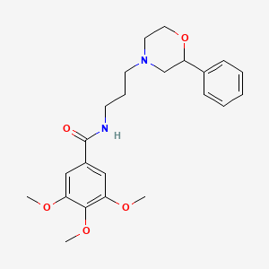 molecular formula C23H30N2O5 B2541488 3,4,5-trimethoxy-N-(3-(2-phenylmorpholino)propyl)benzamide CAS No. 954046-35-6