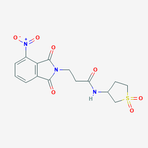 molecular formula C15H15N3O7S B254149 N-(1,1-dioxidotetrahydro-3-thienyl)-3-(4-nitro-1,3-dioxo-1,3-dihydro-2H-isoindol-2-yl)propanamide 