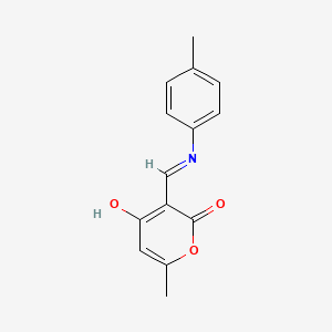 molecular formula C14H13NO3 B2541491 6-Methyl-3-[(4-methylanilino)methylidene]pyran-2,4-dione CAS No. 160757-45-9
