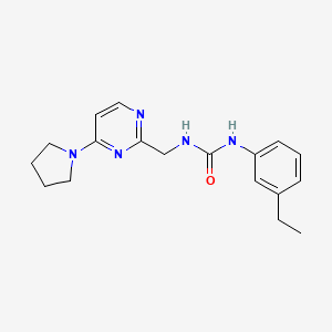 B2541500 1-(3-Ethylphenyl)-3-((4-(pyrrolidin-1-yl)pyrimidin-2-yl)methyl)urea CAS No. 1797804-02-4
