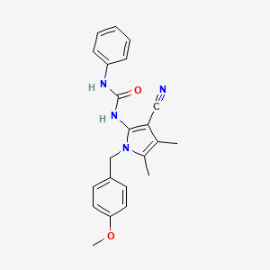 B2541507 N-[3-cyano-1-(4-methoxybenzyl)-4,5-dimethyl-1H-pyrrol-2-yl]-N'-phenylurea CAS No. 866017-53-0