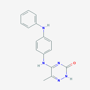 molecular formula C16H15N5O B254151 5-(4-anilinoanilino)-6-methyl-1,2,4-triazin-3(2H)-one 