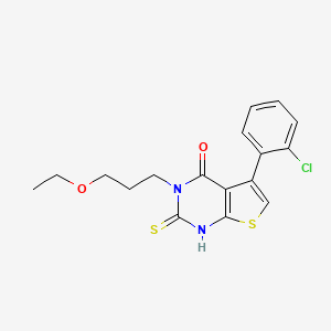 molecular formula C17H17ClN2O2S2 B2541511 5-(2-氯苯基)-3-(3-乙氧基丙基)-2-硫代-3H,4H-噻吩并[2,3-d]嘧啶-4-酮 CAS No. 747411-10-5