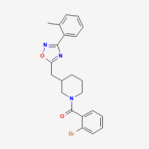 molecular formula C22H22BrN3O2 B2541519 (2-ブロモフェニル)(3-((3-(o-トリル)-1,2,4-オキサジアゾール-5-イル)メチル)ピペリジン-1-イル)メタノン CAS No. 2034233-30-0