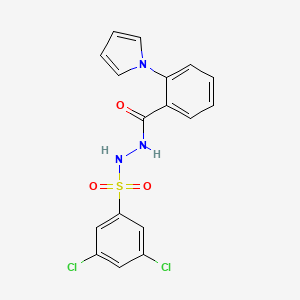 molecular formula C17H13Cl2N3O3S B2541526 3,5-dichloro-N'-[2-(1H-pyrrol-1-yl)benzoyl]benzenesulfonohydrazide CAS No. 478063-16-0
