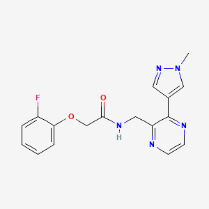 molecular formula C17H16FN5O2 B2541527 2-(2-fluorophenoxy)-N-((3-(1-methyl-1H-pyrazol-4-yl)pyrazin-2-yl)methyl)acetamide CAS No. 2034370-49-3